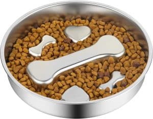 stainless steel slow feeder for cats.
