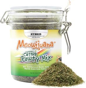 Meowijuana Catnibas Catnip Pawty Mix Jar.
